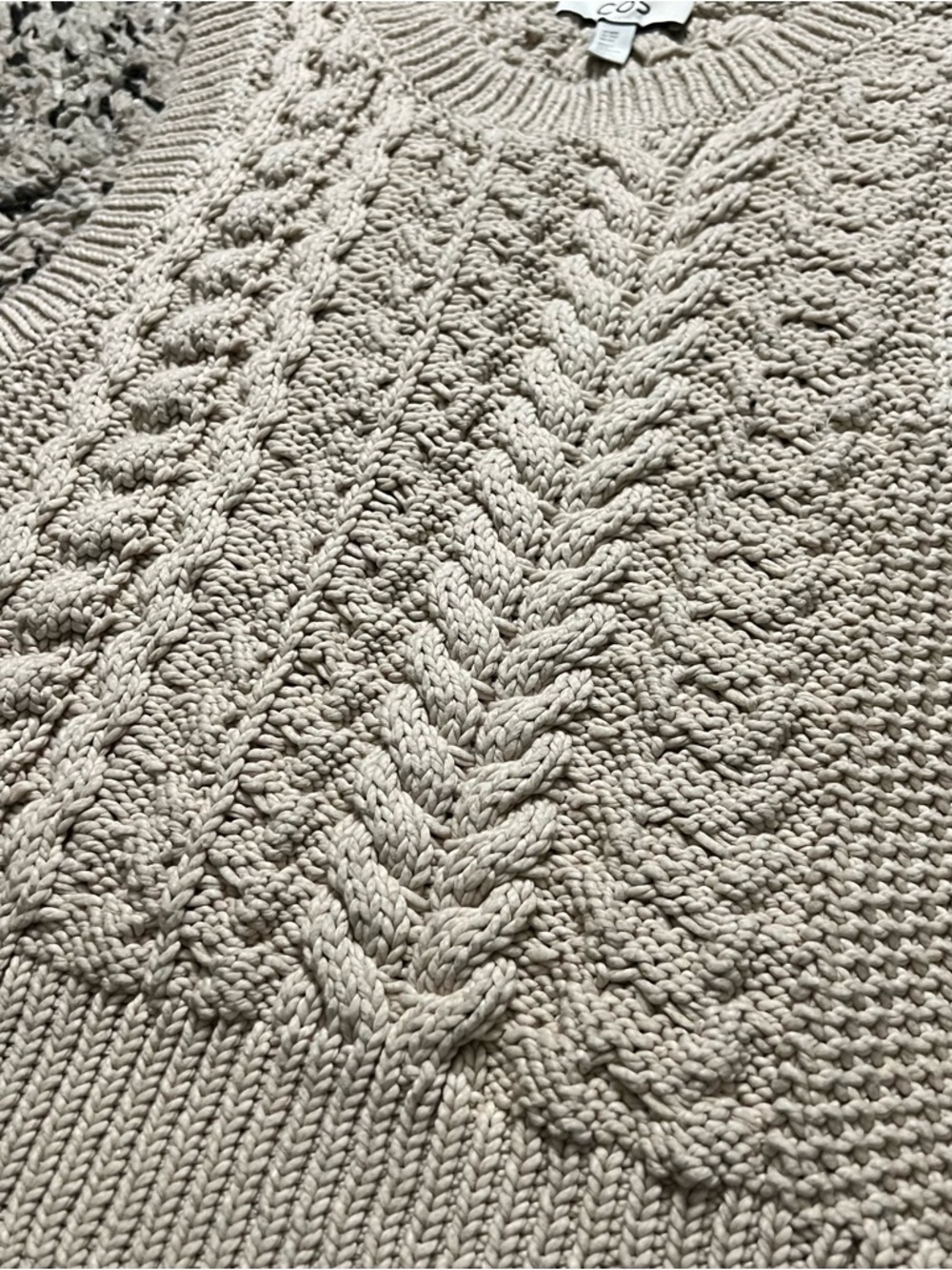 COS Sweater Vest Chunky Cableknit Beige Women’s Size XS - Picture 9 of 15